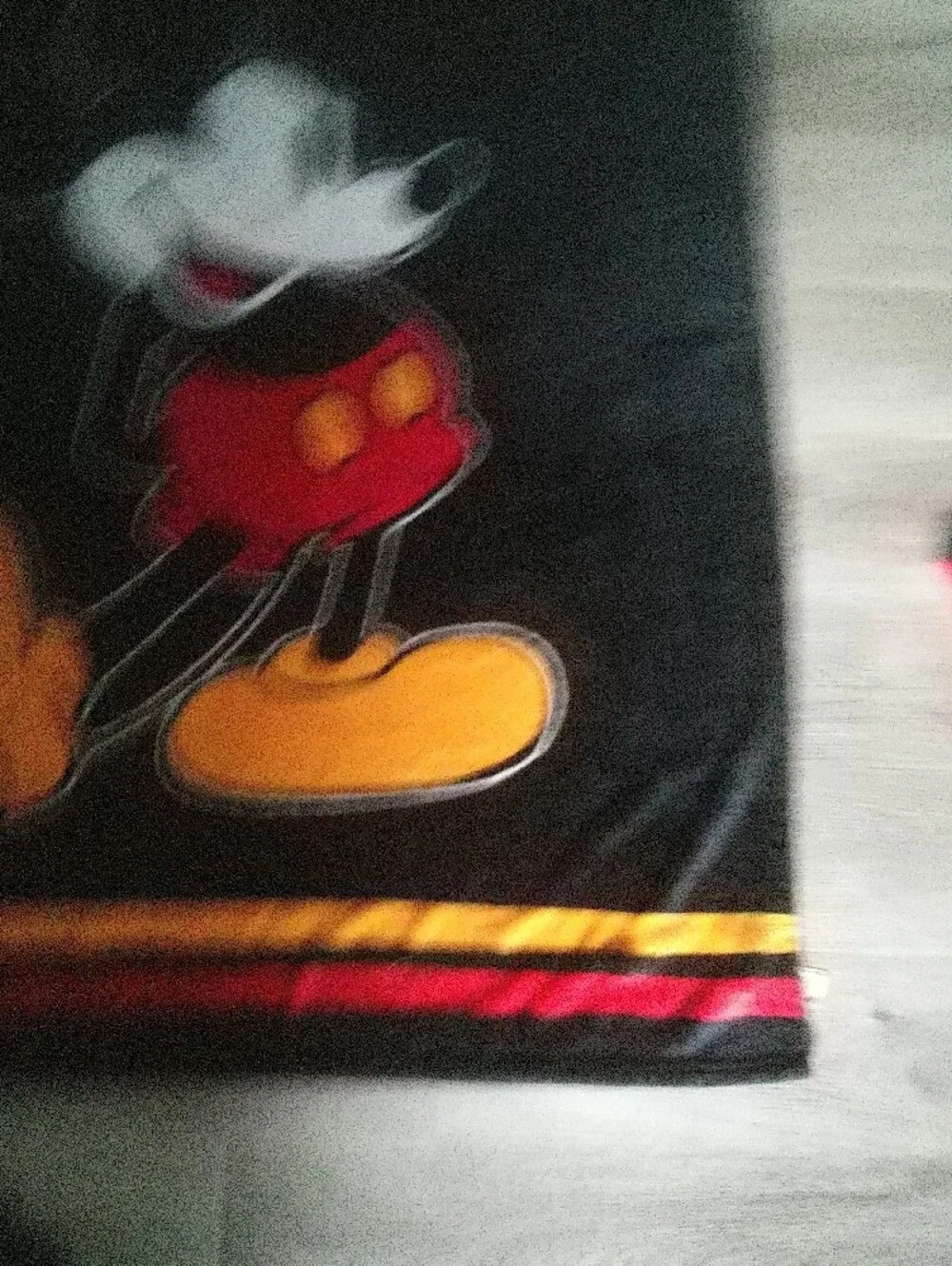 Disney Mickey Mouse Black Red Yellow Throw Blanket